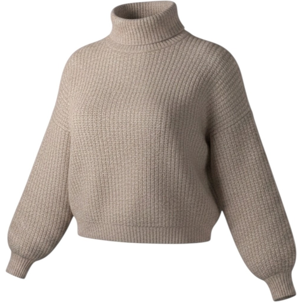 Pistola Camel Brown Waffle Knit Turtleneck Alpaca‎ Blend Sweater P00062092AW